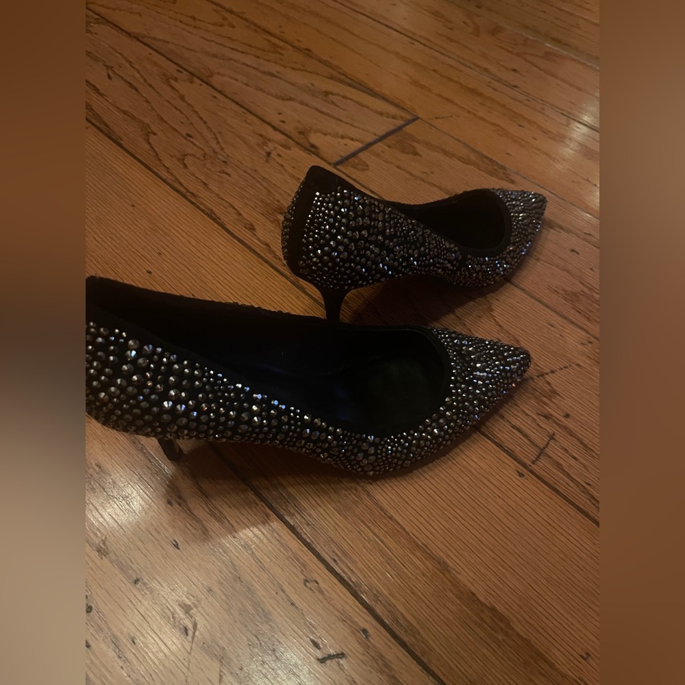 Yellow Box Black Studded Heels 9m
